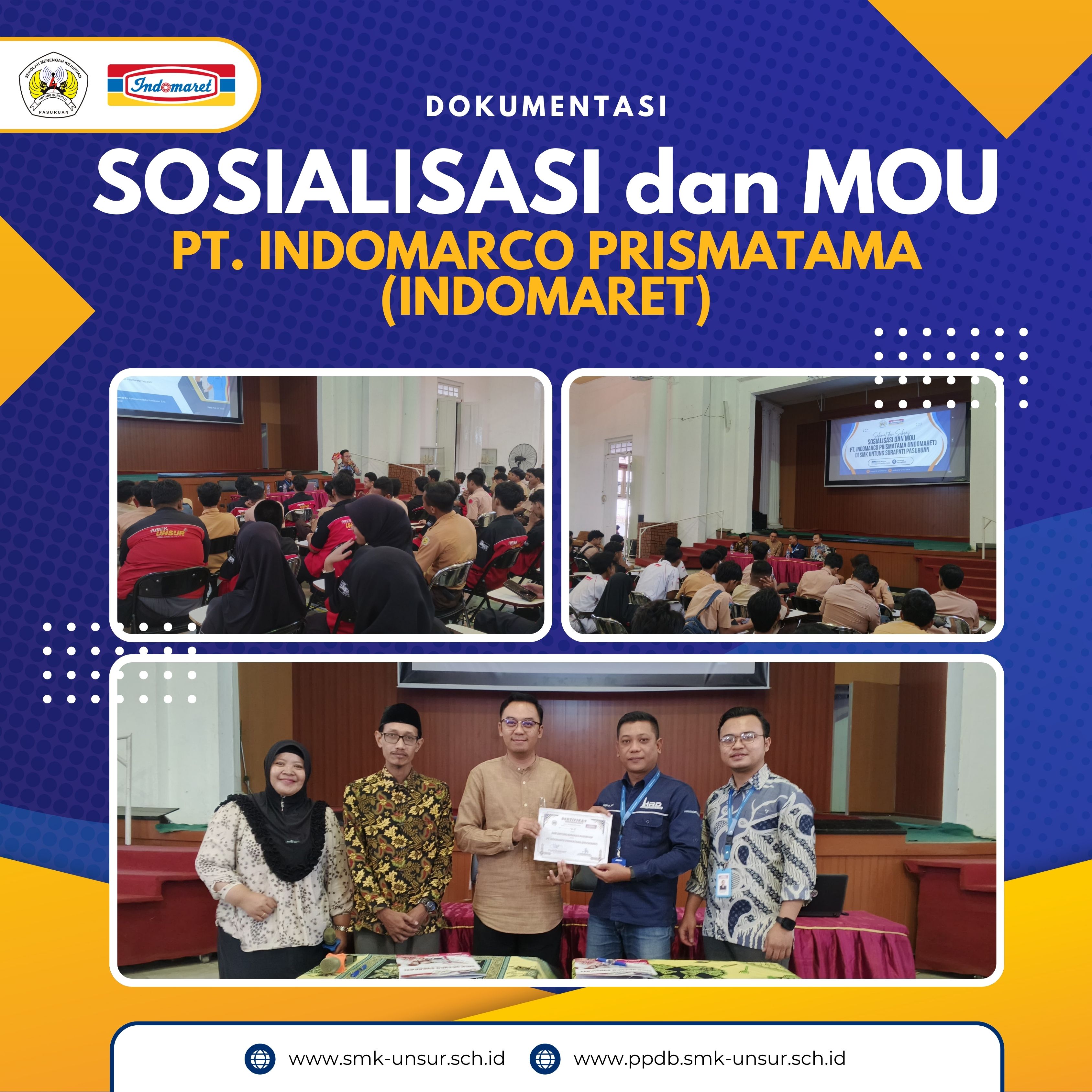SMK UNTUNG SURAPATI MOU dengan PT. INDOMARCO PRISMATAMA (INDOMARET)